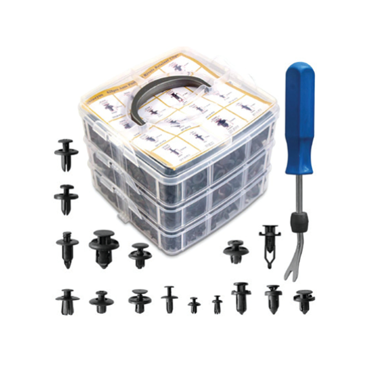 Z9481 کیت 620 عددی انواع خار پلاستیکی و خارکش LK کیت خار پلاستیکی و خارکش LK