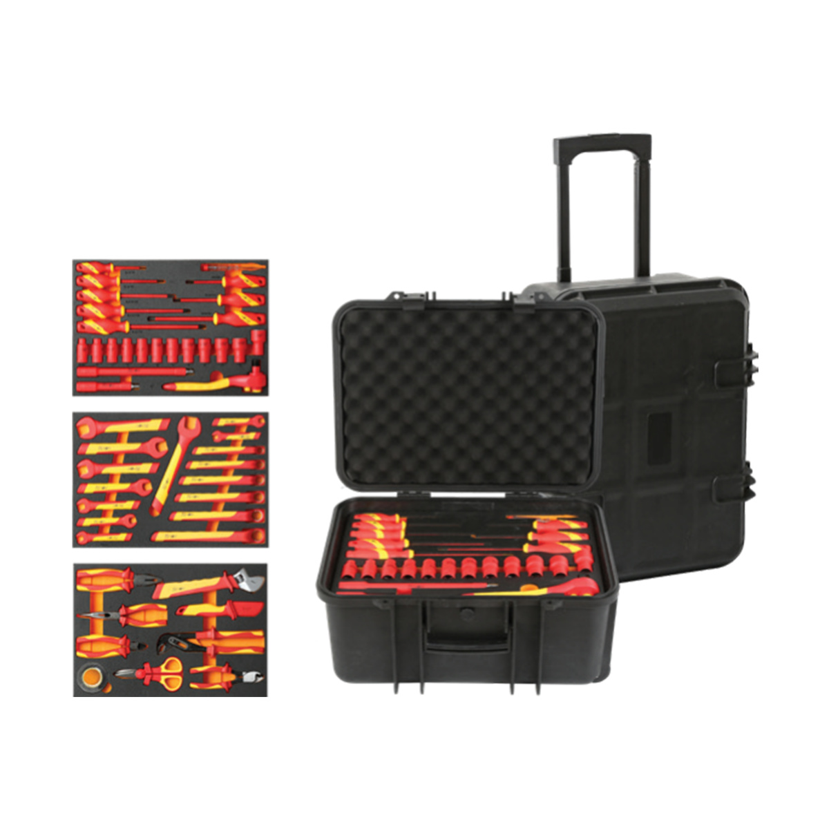 Y3034 جعبه ابزار سه کشو 49 پارچه VDE فشار قوی LK کد Y3034